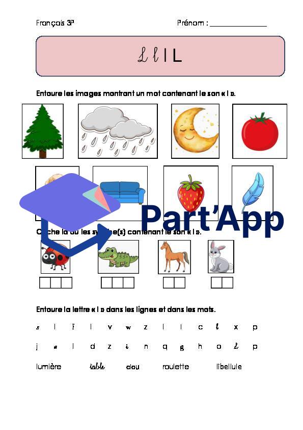 Fiche d'exercices + éval. son "l" (3P)_2