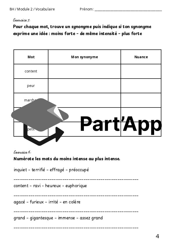 Les mots de sens proches - module 2_5