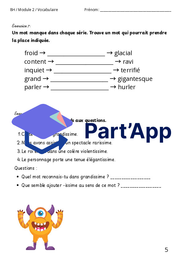 Les mots de sens proches - module 2_6