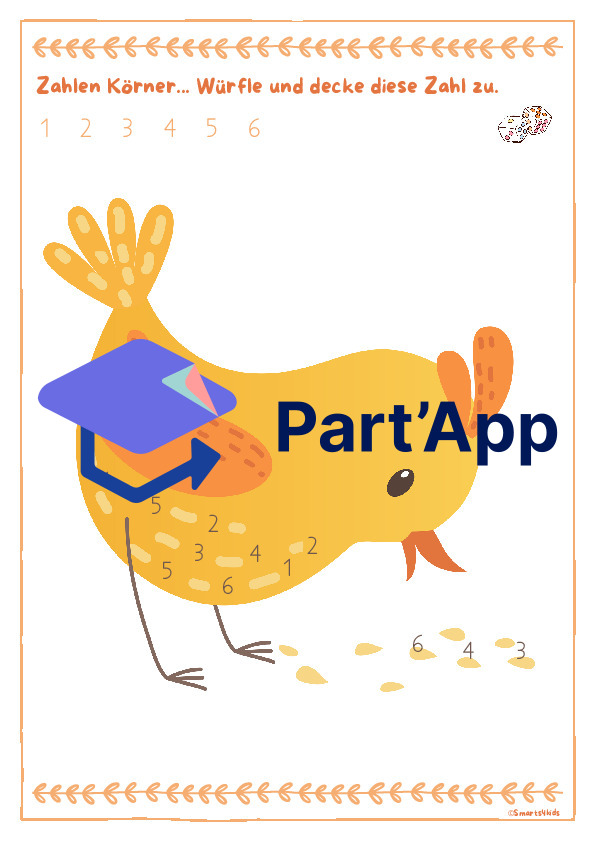 🐔 Poulet Jeu de dés de chiffres 1-12 et 1-6_13