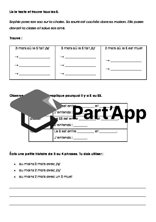 lettre S - différentes valeurs - module 2 5P_6