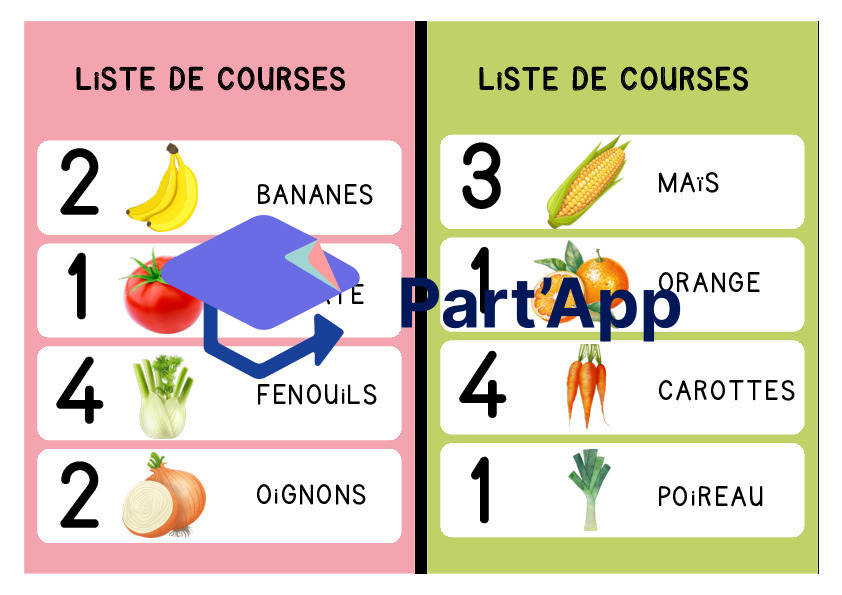 Jeu de liste de courses Jeux de société amusants pour les enfants Jeu d