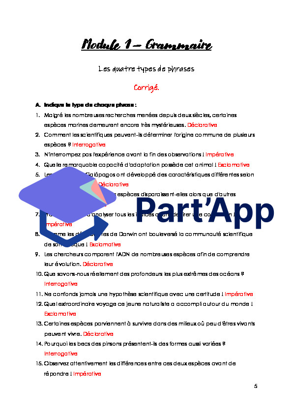 FRA - Module 1 - Grammaire - Les quatres types de phrases_6