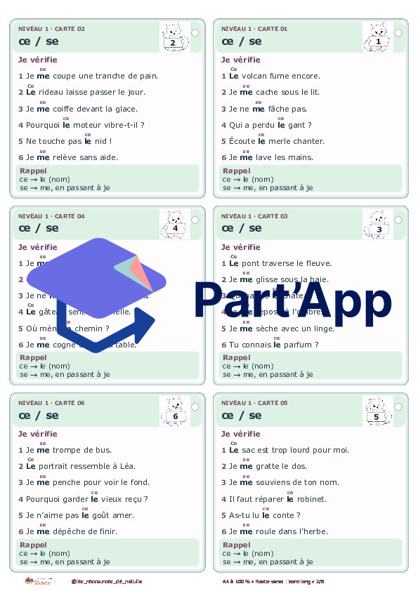 🐾 Mes ateliers autocorrectifs ce / se – 2 niveaux | 4 CHF 🐾_3