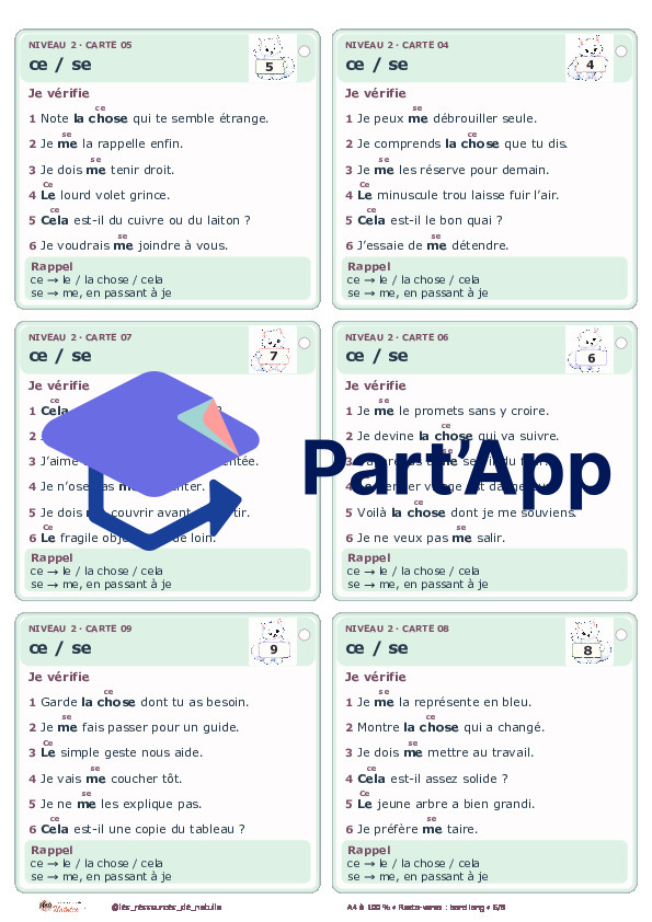 🐾 Mes ateliers autocorrectifs ce / se – 2 niveaux | 4 CHF 🐾_7