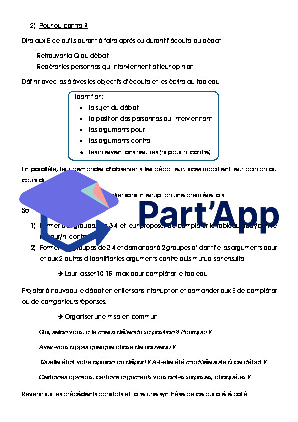 Parcours – Le débat régulé – Série verte_9