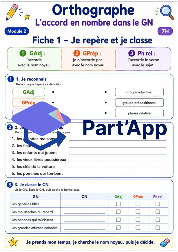 Orthographe 7H – Module 2 : l’accord dans le GN_4