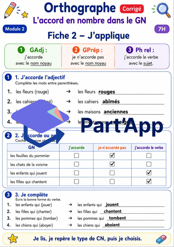 Orthographe 7H – Module 2 : l’accord dans le GN_7