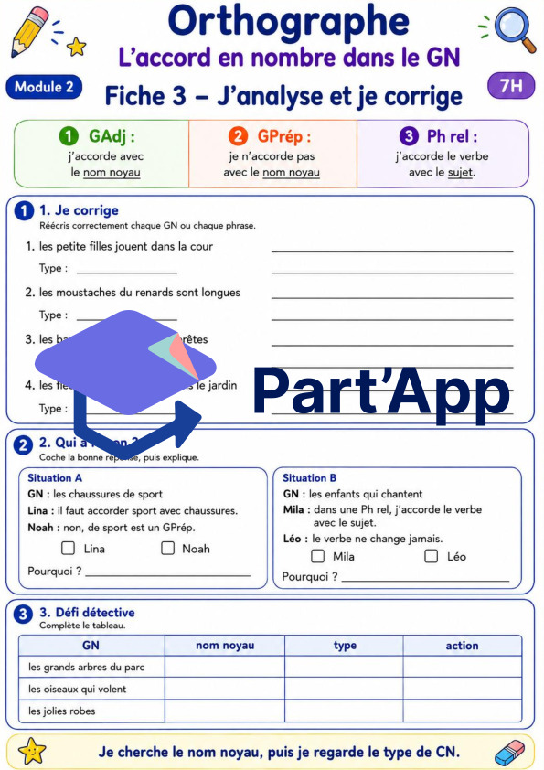 Orthographe 7H – Module 2 : l’accord dans le GN_8
