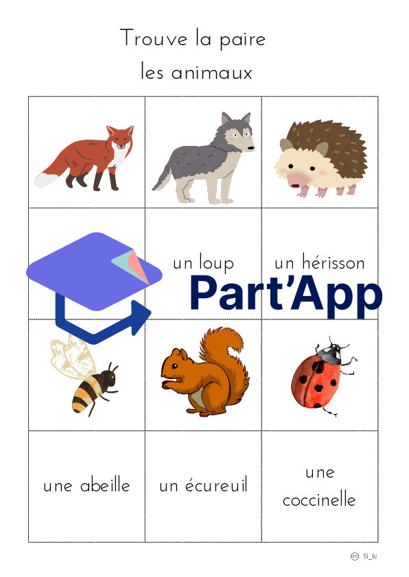 Trouve le couple thème animaux_3