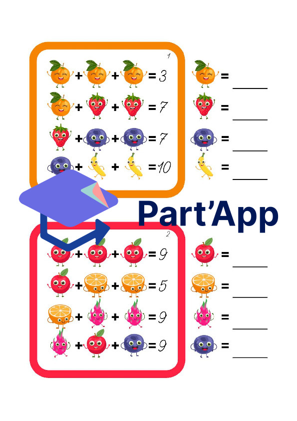 Rechenquadrate mit Symbolen - Addition im Zahlenraum bis 10_3