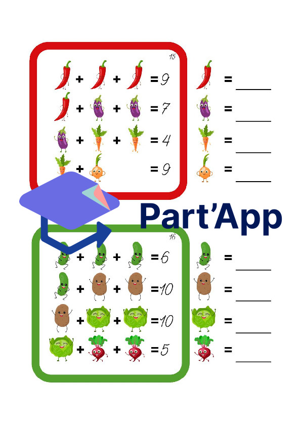 Rechenquadrate mit Symbolen - Addition im Zahlenraum bis 10_10