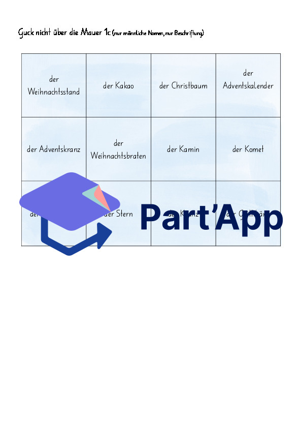 Weihnachten - Arbeitsblätter Akkusativ & Guck nicht über die Mauer_41