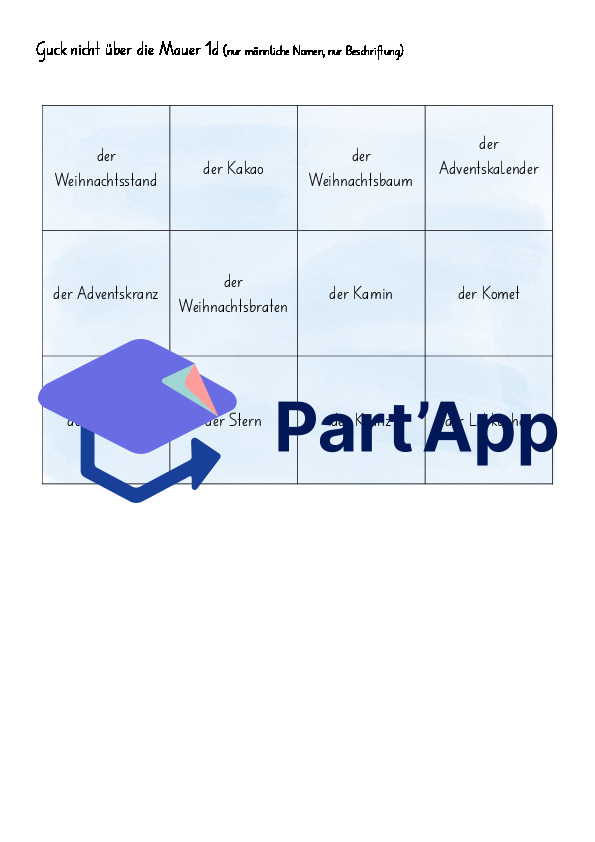 Weihnachten - Arbeitsblätter Akkusativ & Guck nicht über die Mauer_42