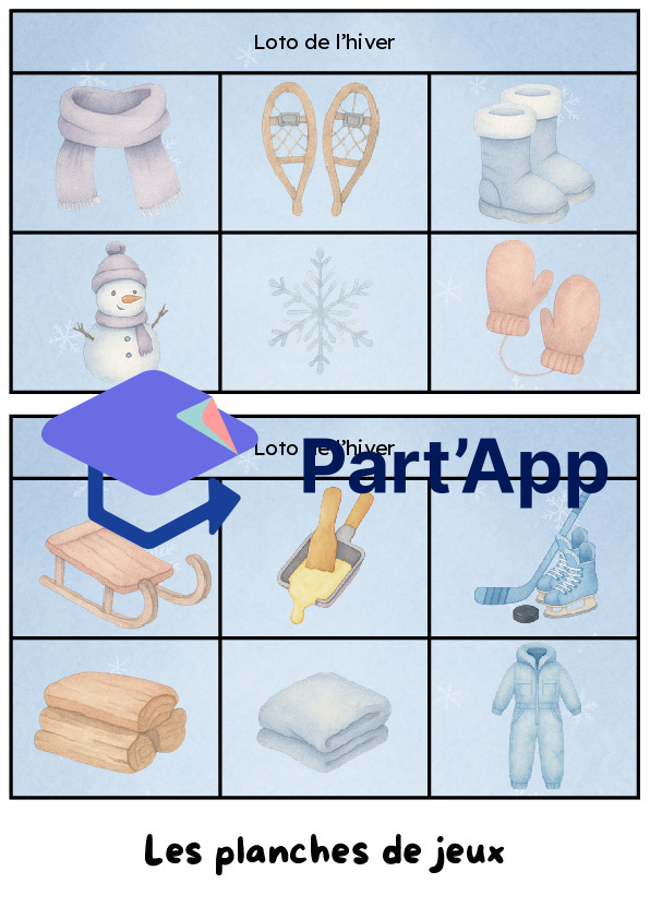 Loto d’images – Vocabulaire de l’hiver_2