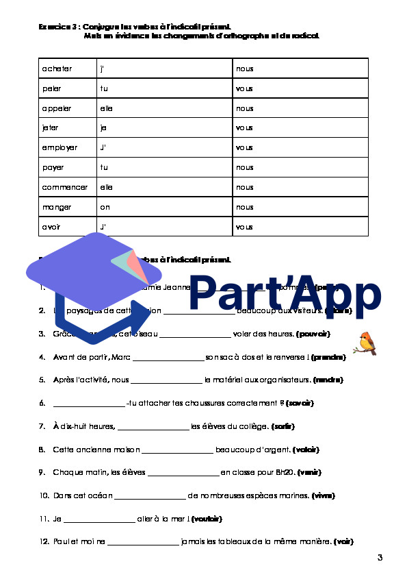 Français - 8e - Module 1 - Dossier indicatif présent (conjugaison)_4