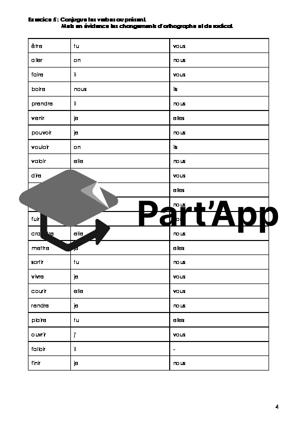 Français - 8e - Module 1 - Dossier indicatif présent (conjugaison)_5