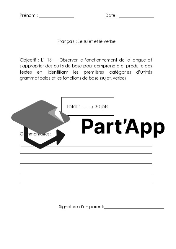 T.S sujet / verbe_2