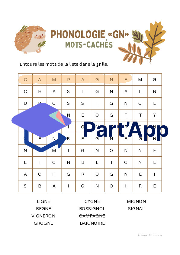 Phonologie "gn" - Mots-cachés_2