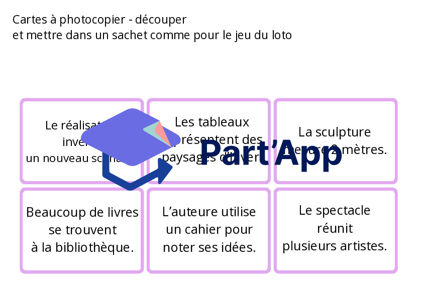 Jeu : 4e Art - phrases positives/négatives et verbes_3