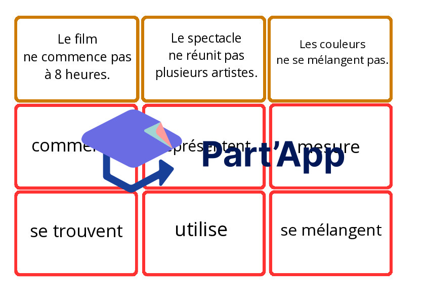 Jeu : 4e Art - phrases positives/négatives et verbes_5