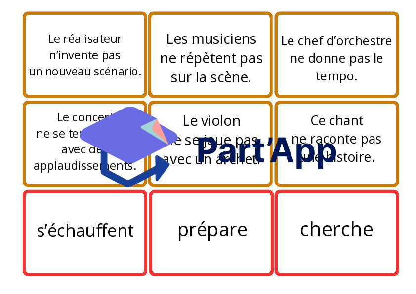 Jeu : 4e Art - phrases positives/négatives et verbes_6