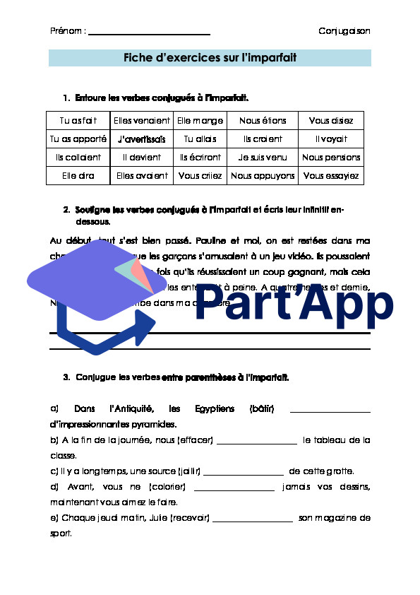 Français 7H-8H - Imparfait (fiche d'exercices 2 + corrigé)_2