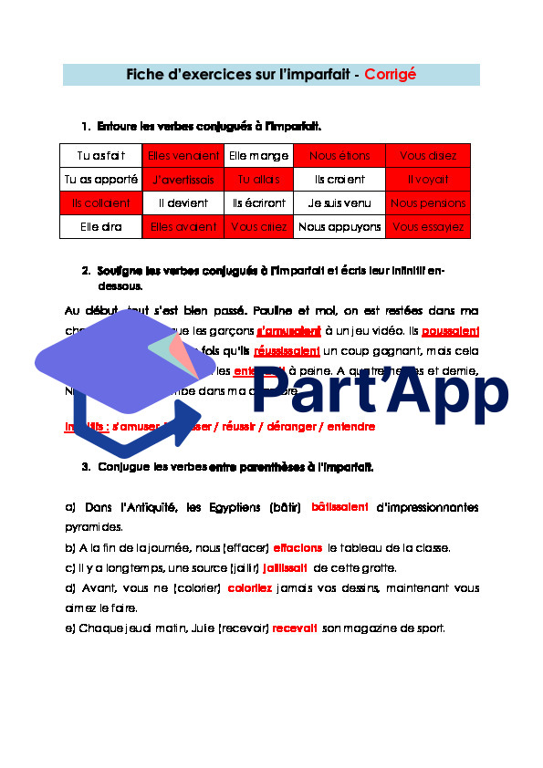 Français 7H-8H - Imparfait (fiche d'exercices 2 + corrigé)_4