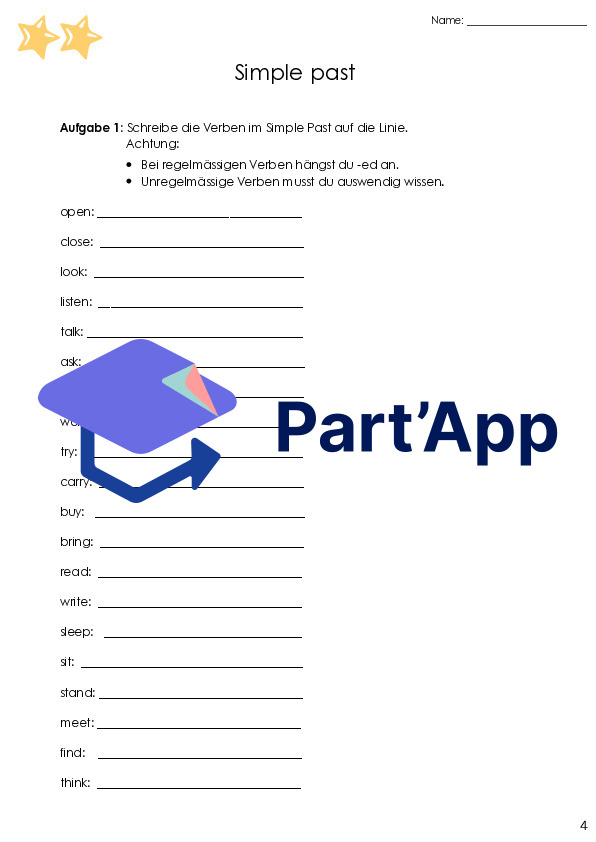 Past Simple 6 : fiches d'exercices A1 | Fiches d'exercices différenciées pour les classes de 5e et 6e_6