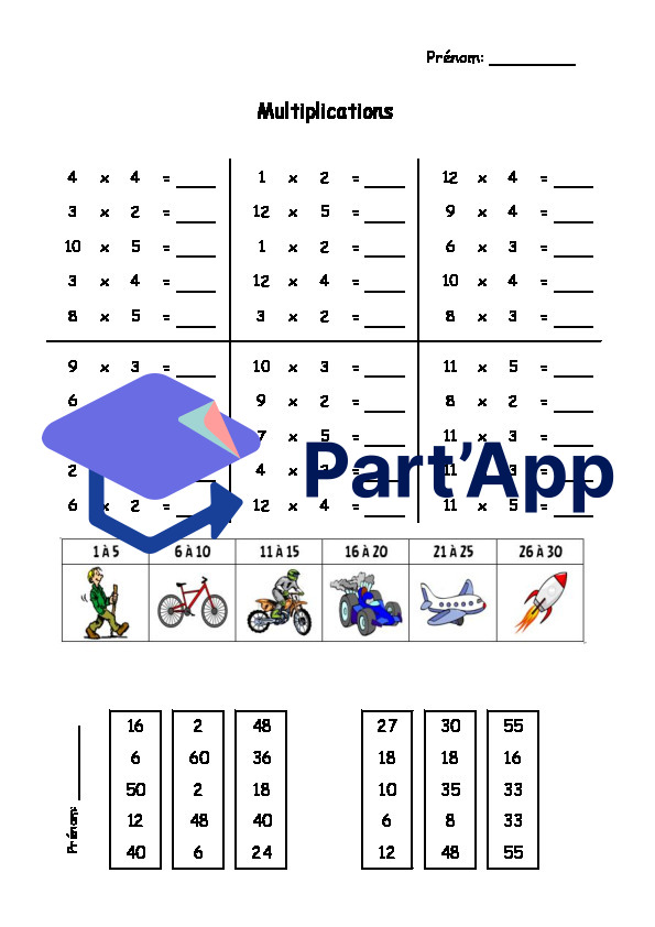 Générateur de 30 multiplications personnalisables avec correctif_18