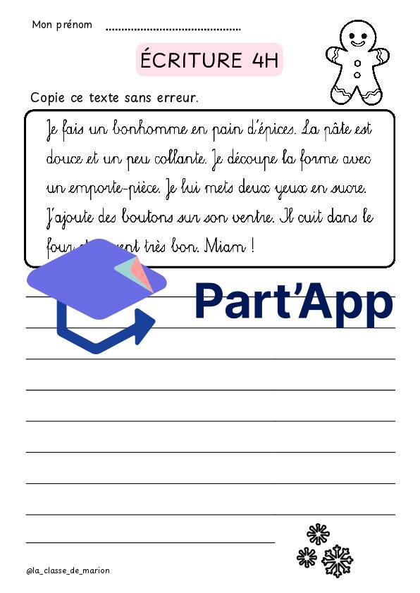 Ecriture / fiches de copie 4H - Série hiver_5