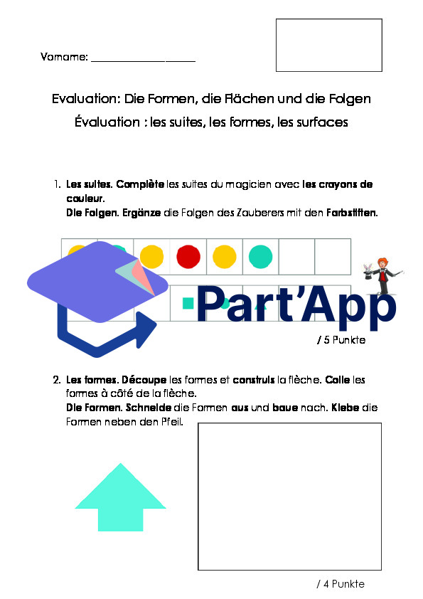 Evaluation: Die Formen, die Flächen und die Folgen Évaluation : les suites, les formes, les surfaces_2