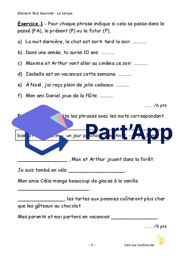 Evaluation -> ETA Repérage du temps qui passe dans une phrase 5H_25