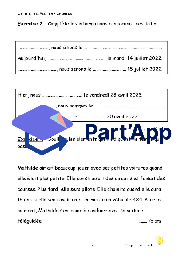 Evaluation -> ETA Repérage du temps qui passe dans une phrase 5H_26