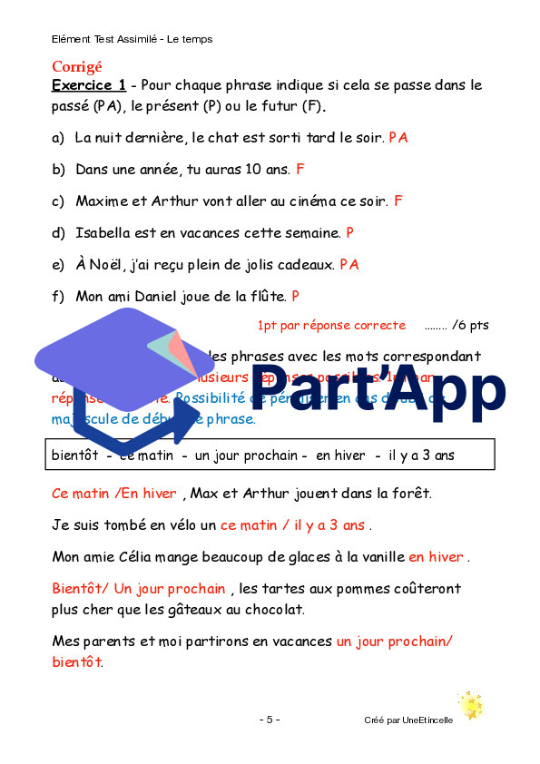 Evaluation -> ETA Repérage du temps qui passe dans une phrase 5H_28