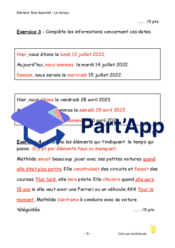 Evaluation -> ETA Repérage du temps qui passe dans une phrase 5H_29