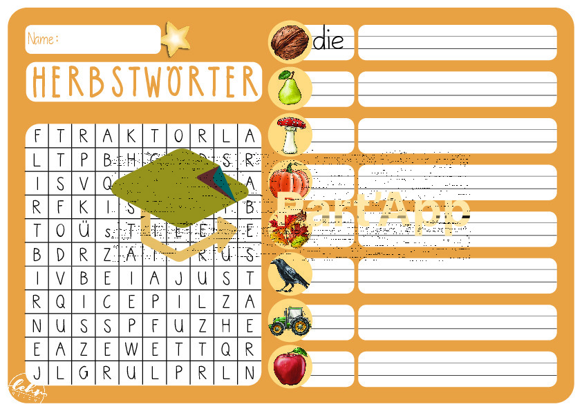 Herbstsuchsel - Wörter schreiben mit Wortsuchrätseln_3