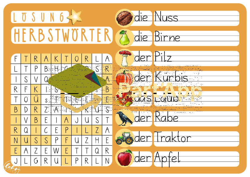 Herbstsuchsel - Wörter schreiben mit Wortsuchrätseln_9