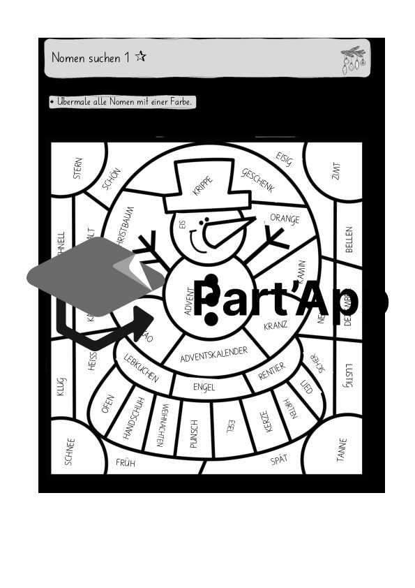 Weihnachten Arbeitsblatt Nomen & Würfelspiel_2