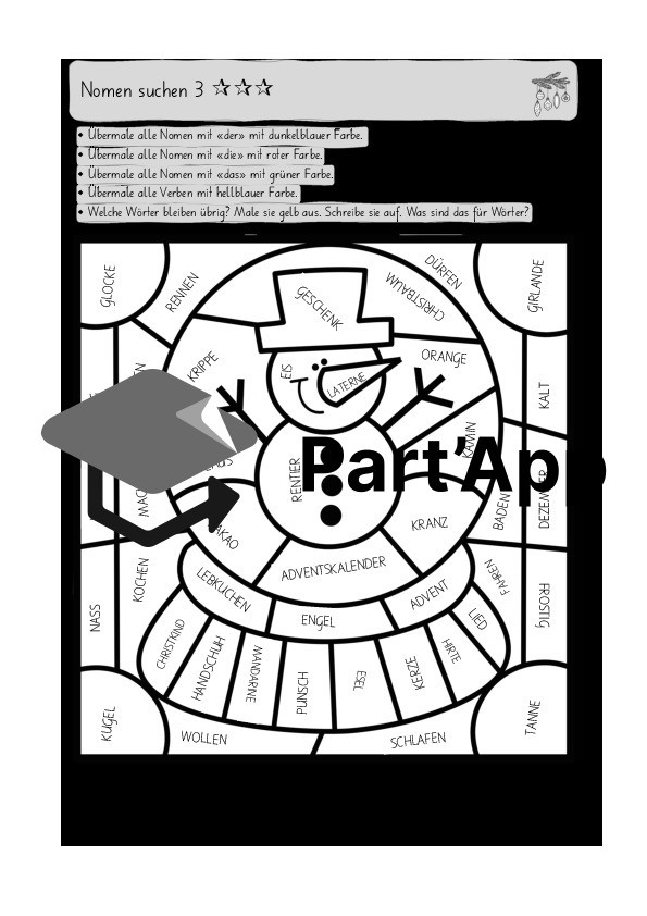 Weihnachten Arbeitsblatt Nomen & Würfelspiel_4