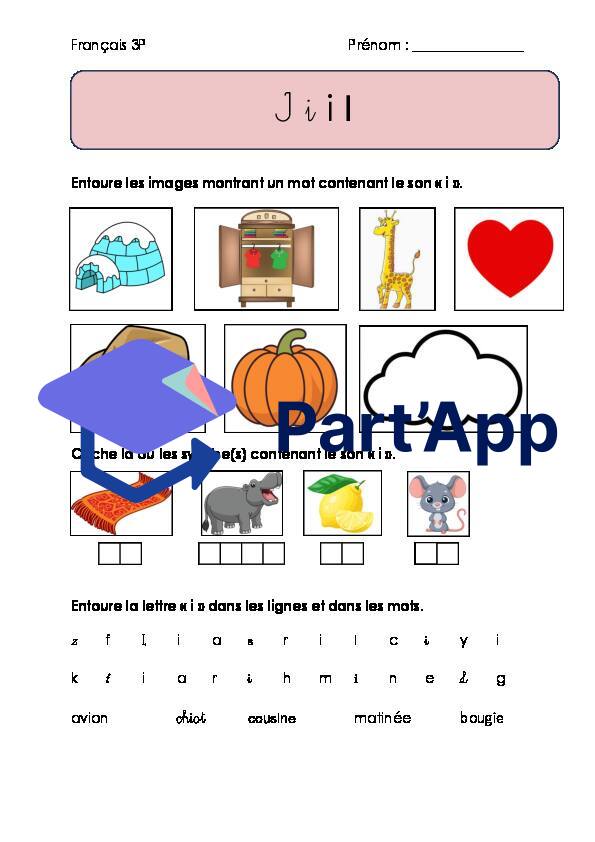Fiche d'exercices + éval. son "i" (3P)_2