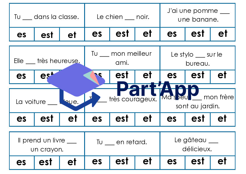 Homophones est / es / et_2