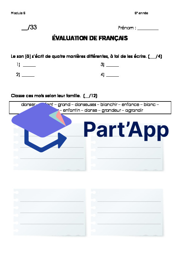 Evaluation français 6e année (Module 6 orthographe + grammaire)_2