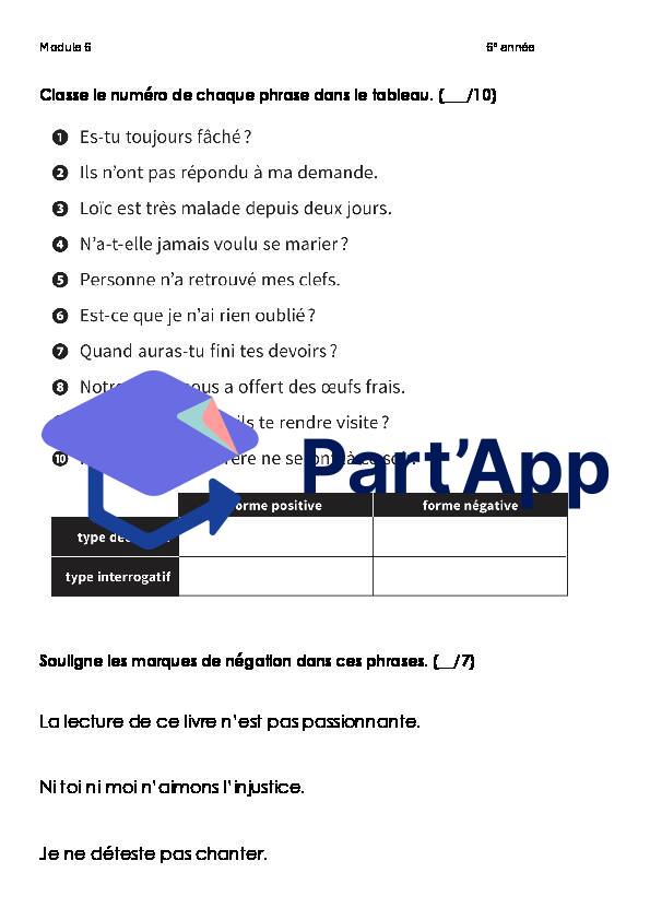 Evaluation français 6e année (Module 6 orthographe + grammaire)_3
