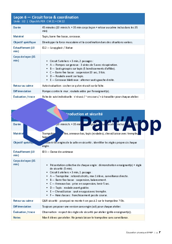 Planification annuelle complète — Éducation physique 5P/6P_8