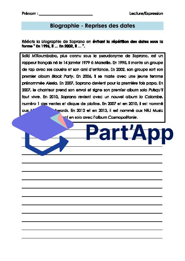 Français 7H-8H - Biographie (exercice sur les reprises de dates)_2