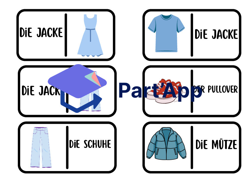Domino allemand 8H : Vocabulaire des vêtements et articles (Kleider)_4