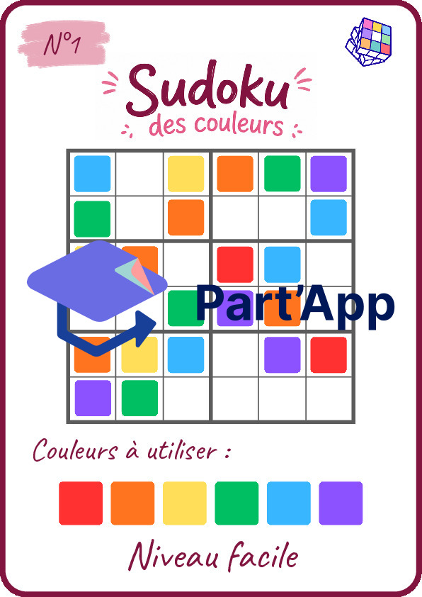 Sudoku des couleurs – Niveau facile (6×6)_2