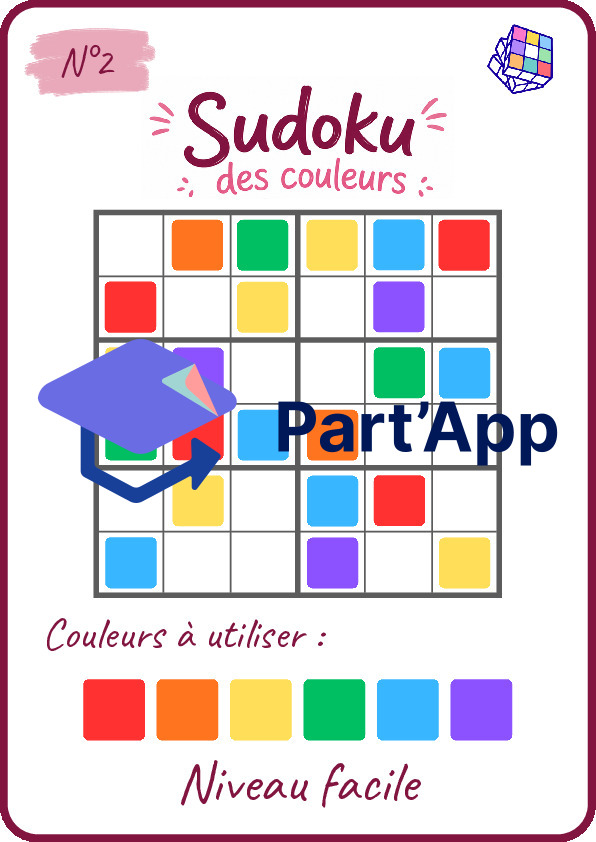 Sudoku des couleurs – Niveau facile (6×6)_3