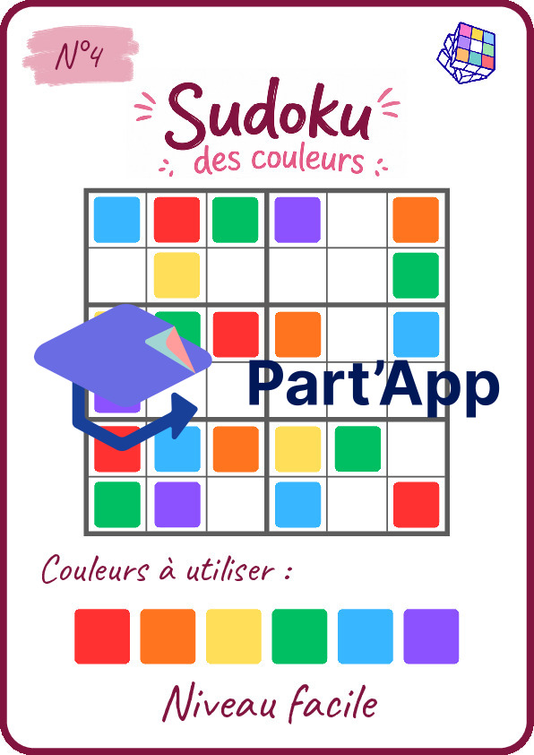 Sudoku des couleurs – Niveau facile (6×6)_5